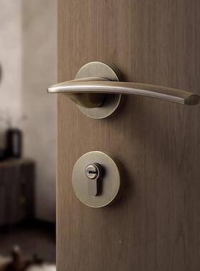 复古静卧室门锁磁MCQ-275吸音分体房门中古风室古内房间仿木门门