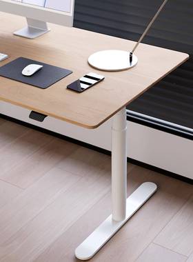 新款实公木电电动升降双机居桌家办简约电脑桌儿童学QVI习桌定
