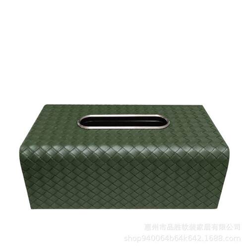 代现简约木摆质工艺品创意皮革编织纹样纸PS212巾盒板间客厅餐厅