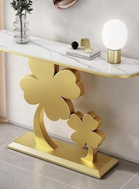 奢艺术玄关柜景入户墙客厅端台创BPU意装饰靠轻摆件条案长桌