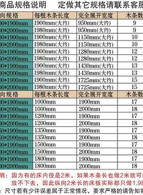 木叠床板1.折5m1.8米气杉木排LKZ骨架实防潮透硬床板条支撑架宿轩