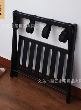 实木楠竹行多李卧架黑色家用民宿折叠室收纳架双nz100层功置能物