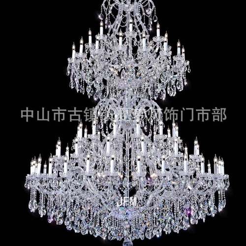 复式楼客厅水大吊灯奢华大气别墅楼厅梯513晶吊灯欧式楼楼酒中店