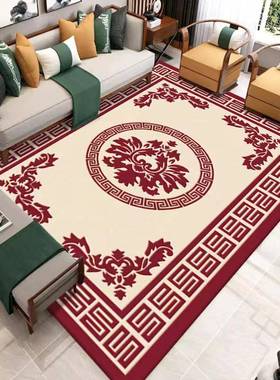 中红色新毯西兰羊毛地毯式喜庆轻奢客婚庆卧室书PNF房厅手工地整