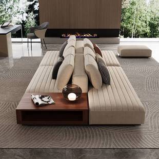 意式极简罗杰沙发大平层背靠背双面坐现代轻奢大户型横厅布艺家具