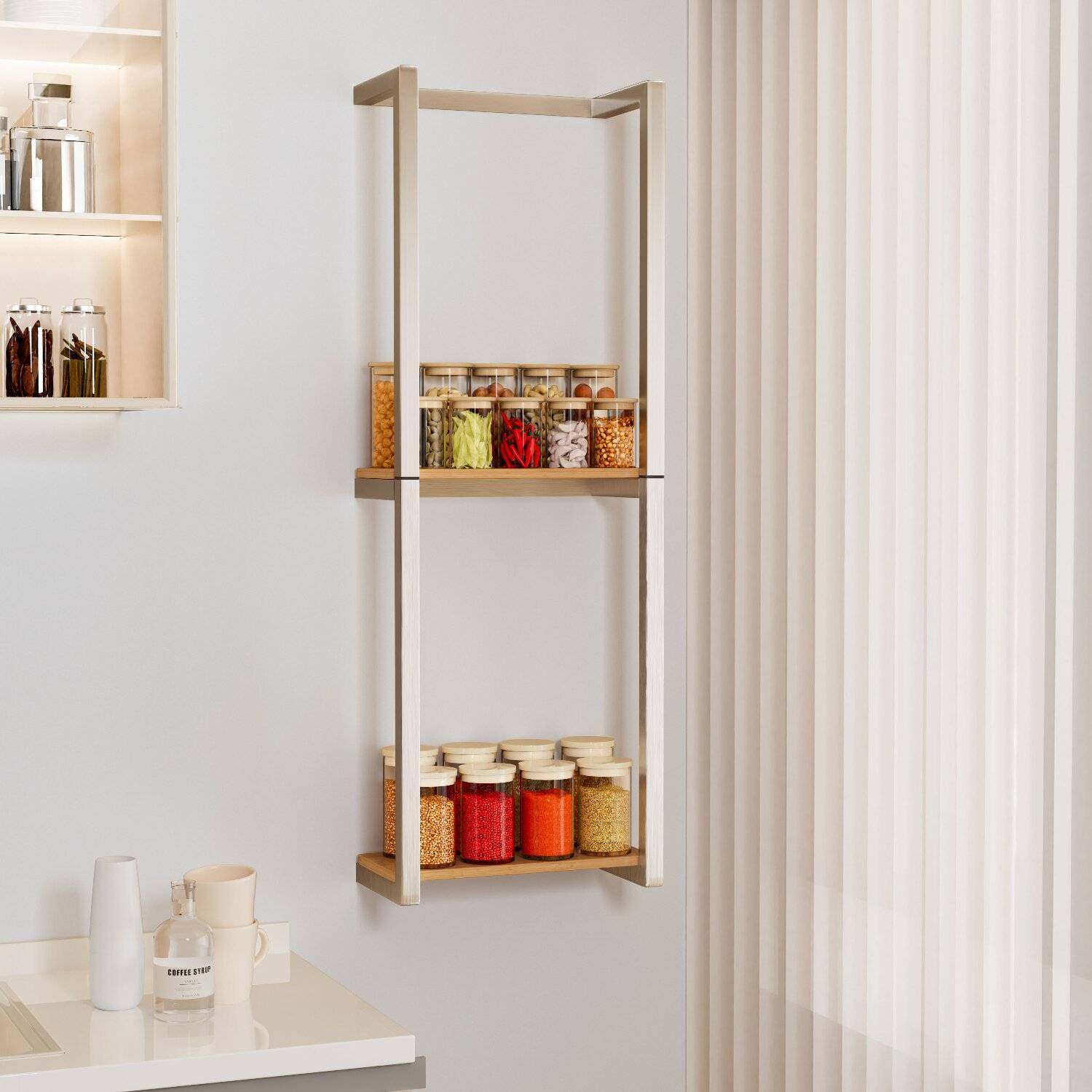 壁挂式不锈钢厨房置物架家用浴室毛巾架多功能家用多层浴巾架