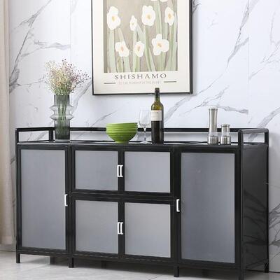 多功能简约厨房柜柜碗柜餐边铝合金茶水柜置物收纳柜子物杂柜VJT