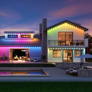 外L爆品ED智能APP点控彩屋檐灯室内装饰户幻防水庭院BMB氛围灯串