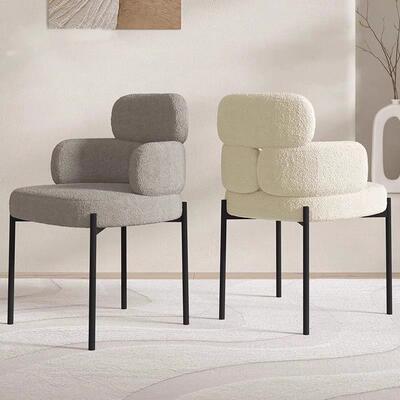 轻奢餐椅代YEZ简家用厅靠背椅样板餐房休闲洽谈约布艺椅子设计师