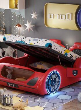 NRFQ072实#儿童汽车床NRFQ072男孩男童.赛车单人1.2米15青少床年