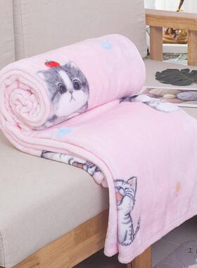 毛毯被子加F5M5SJJ6兰厚冬季法毯绒舍学生珊瑚绒床单人办公室午宿