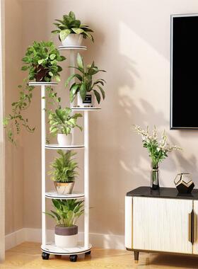 带花架子室内多层可阳移动花盆架客厅轮吊台绿萝兰带纹路简OUX易