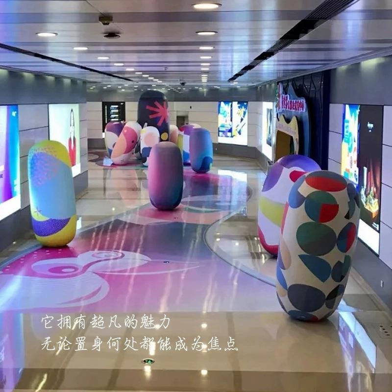 发光意充气007456不倒模翁气创卡模通充气倒立人偶打击柱气商场美