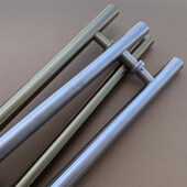 玻璃门拉丝银拉手不锈钢有框门香槟金推拉门把手马蹄脚木门大拉把