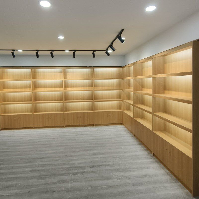 定制实木产品展示柜陈列柜烟酒茶叶展柜超市礼品特产酒柜样品货架