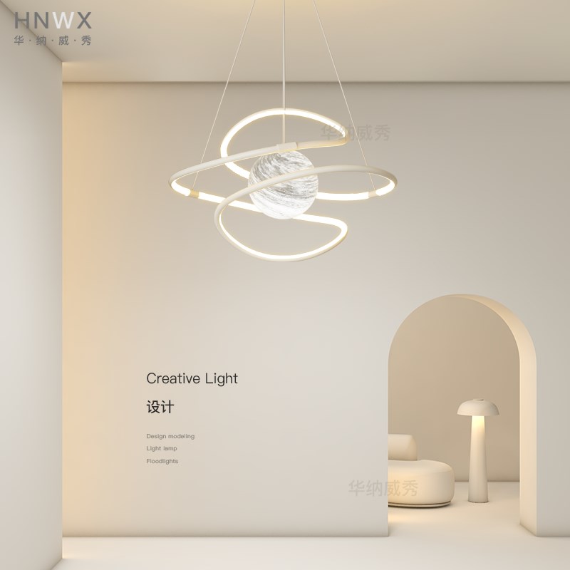 创意led吊灯简约现代餐厅灯星球卧室灯设计师客厅灯餐桌吧台灯具