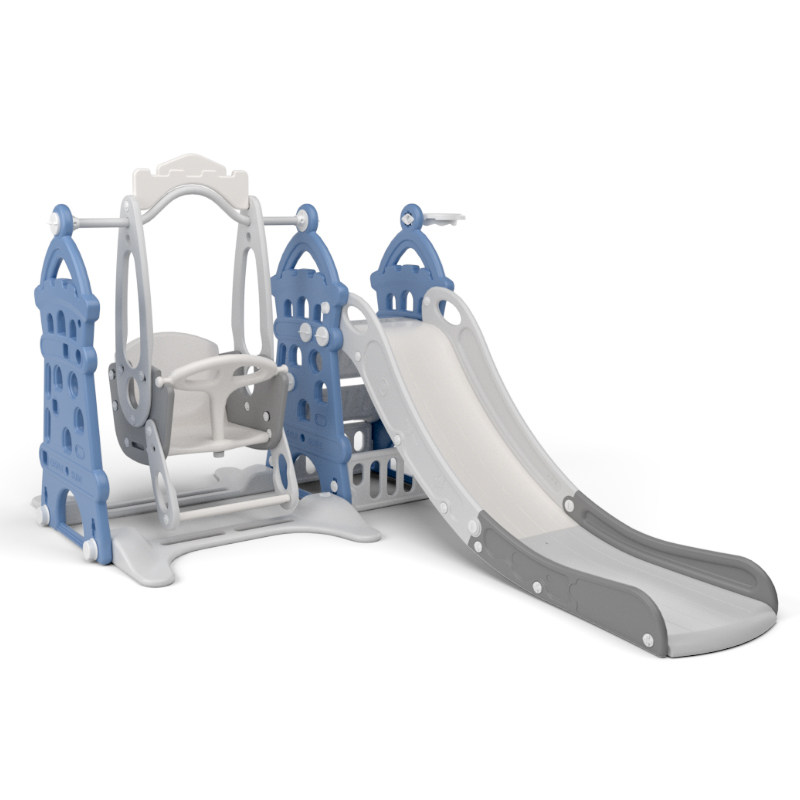 儿童秋千家用室内幼儿园落地式安全稳固无味滑梯秋千篮球框三合一