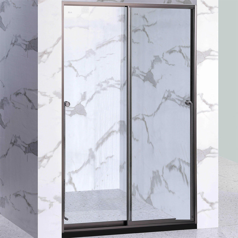 定制一字型淋浴房下沉式洗澡卫生间干湿分离隔断钢化玻璃推拉移门