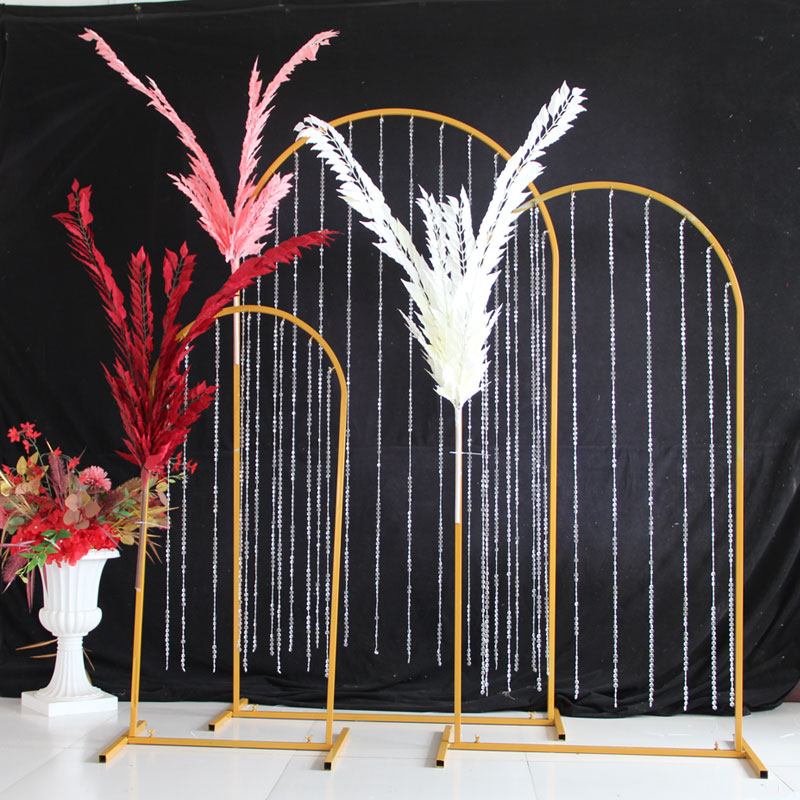 新款婚庆道具高山流水婚礼屏风摆件T台开业拱门路引珠帘门铁艺门