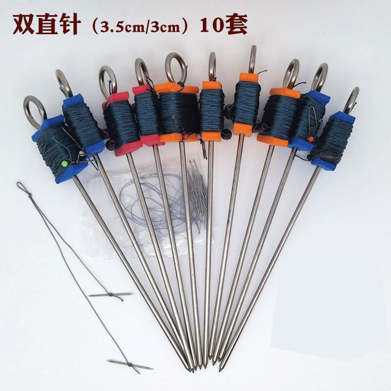 成品甲鱼钩套装大力马双钩子线鱼钩大物黑鱼辣丁昂刺黄鳝针歪头钩