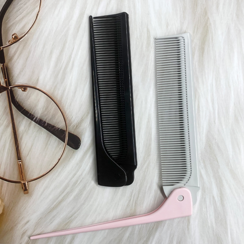 贝印折叠梳子女孩便携细齿尖尾儿童编发分发线刘海随身可爱