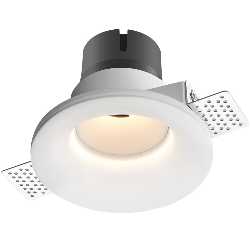 侘寂风石膏灯射灯嵌入式全光谱无边框护眼智能客厅内嵌式预埋筒灯