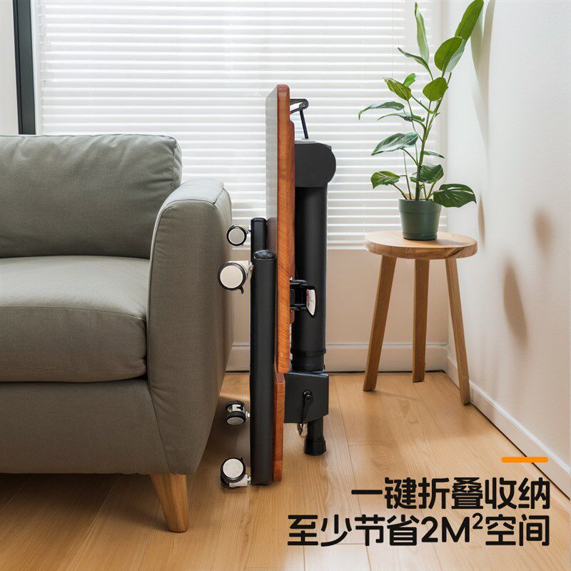 气动自动可折叠书桌移动电脑桌站立办公学习桌小户型升降桌讲台