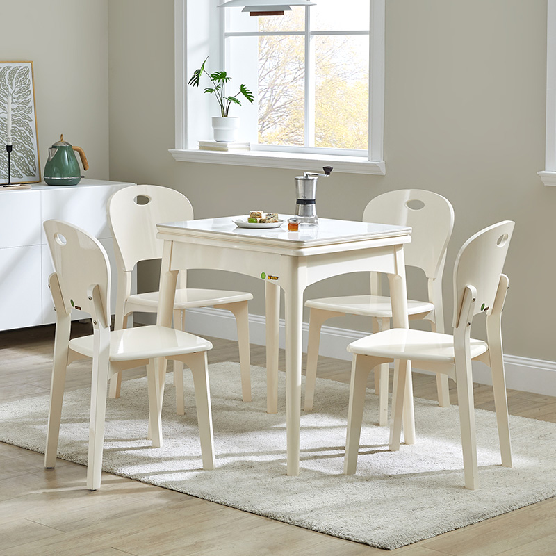 可折叠餐桌家用小户型现代简约实木客厅家庭省空间岩板小尺寸饭桌