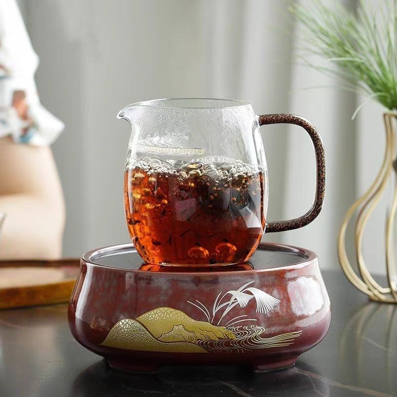 月牙公道杯分茶器茶海加厚玻璃泡茶器带过滤茶壶大号简约家煮茶器