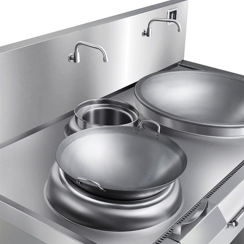 凹面商用电磁炉专用铁锅酒店炒菜锅耳cm0cm电磁灶不锈钢炒锅