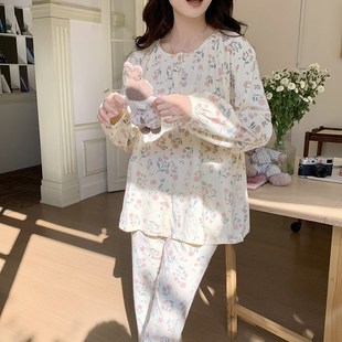 超宽松月子服夏季产后睡衣纯棉哺乳衣薄款吸汗空调房月子套装