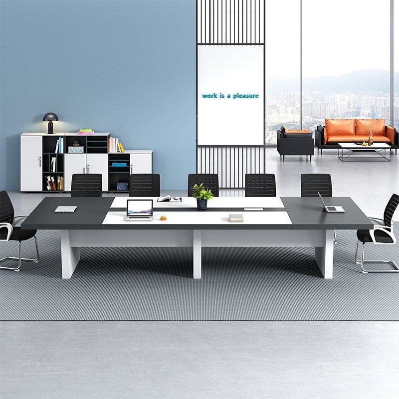 办公会议桌长桌简约现代大型员工培训室长条接待洽谈桌椅组合家具