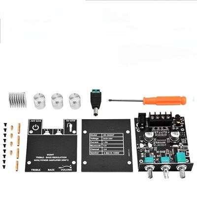 ZK-502MT 2.0立体声蓝牙音频数字HIFI功放板模块50W*2高低音调节