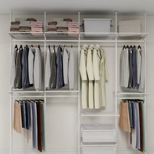 顶天立地衣架置物架落地式衣帽架低碳钢金属衣柜定制