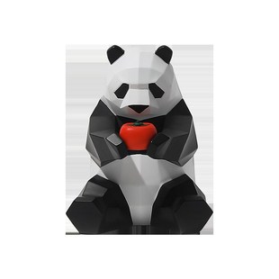 轻奢卡通熊猫发财摆件办公室酒柜桌面装饰品家居寓意好节日礼品