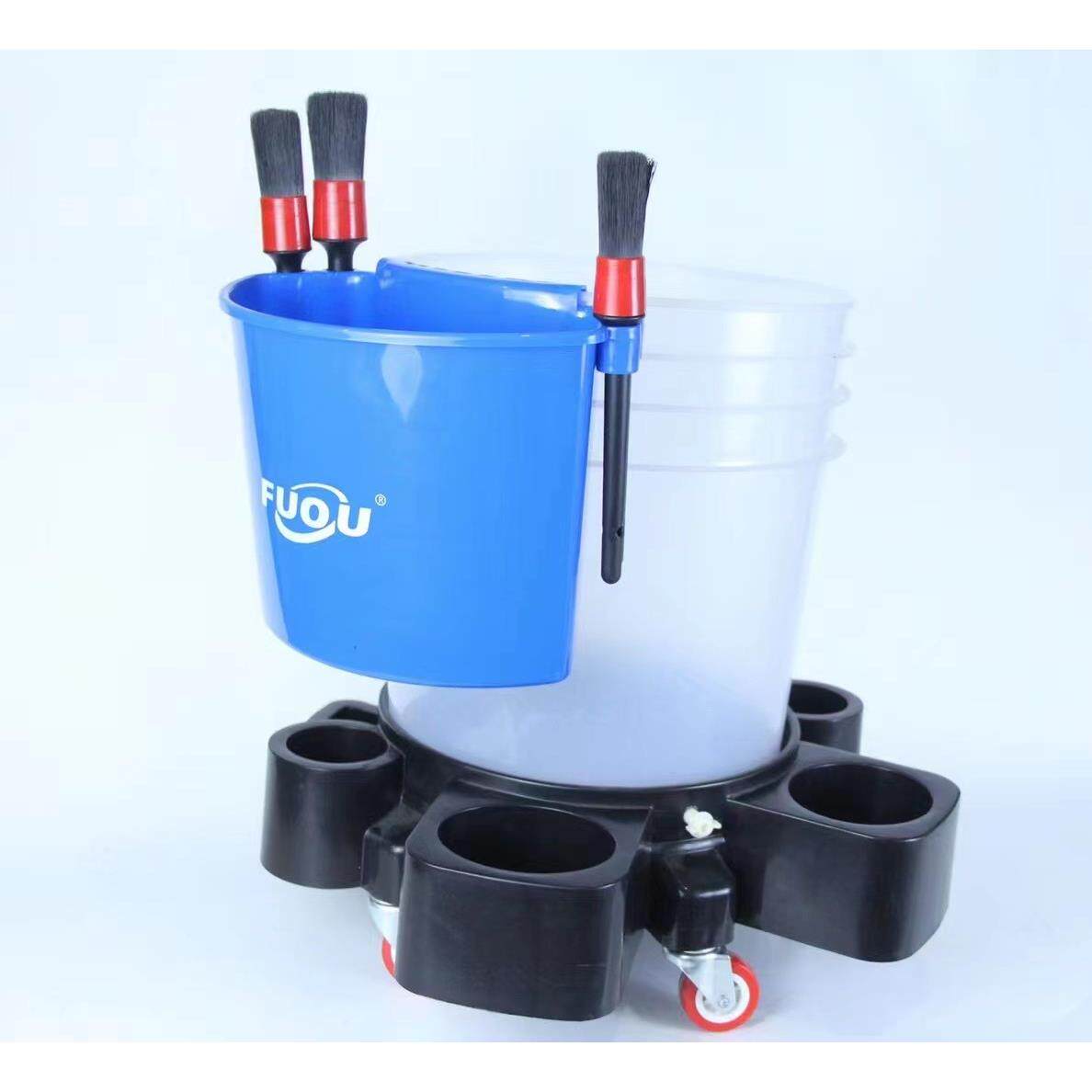洗车水桶挂蓝外挂桶细节毛刷收纳桶工具车手推车两桶水洗车侧挂桶