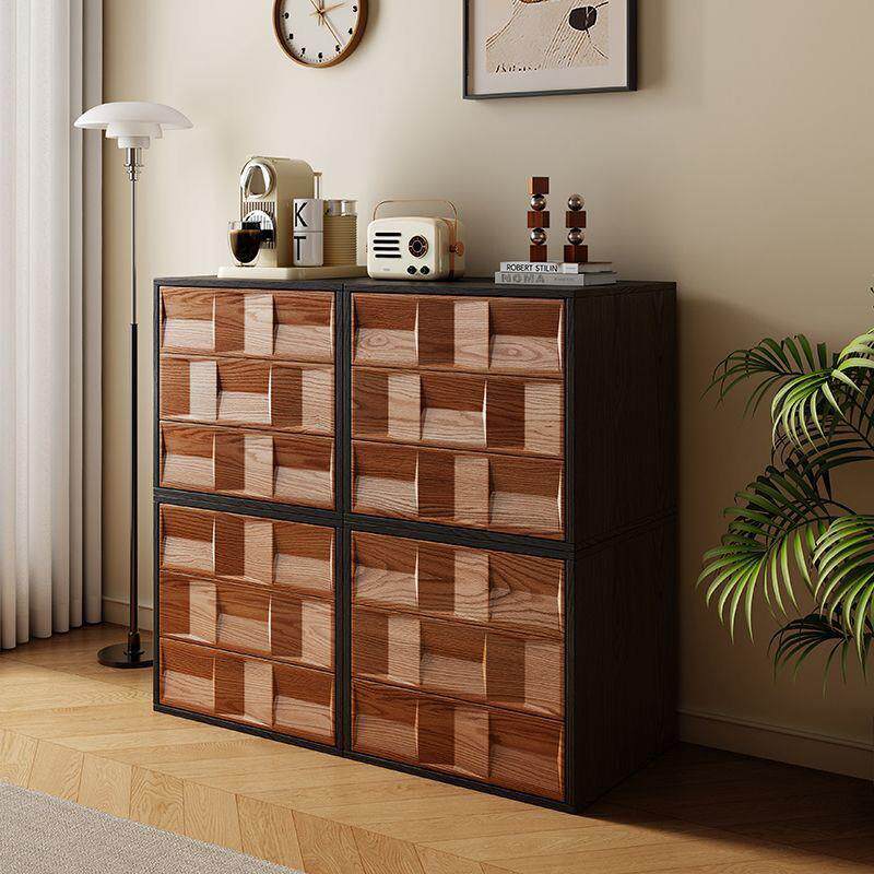 中古风实木听音柜自由组合电视柜卧室按压式床头柜储物斗柜卡门柜