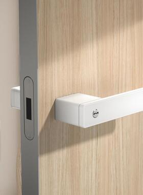 极简门锁室内房门锁现代简约生态木门锁门把手静音锁磁吸门锁白色