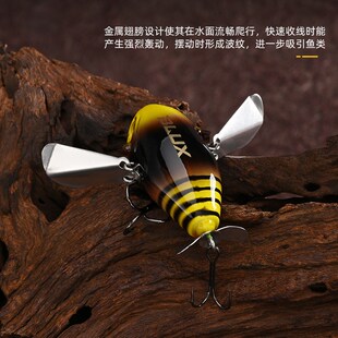 溟蓝 水面蝉6.5克水面系浮水小胖子爬行路亚饵波爬鲈鱼军鱼假饵