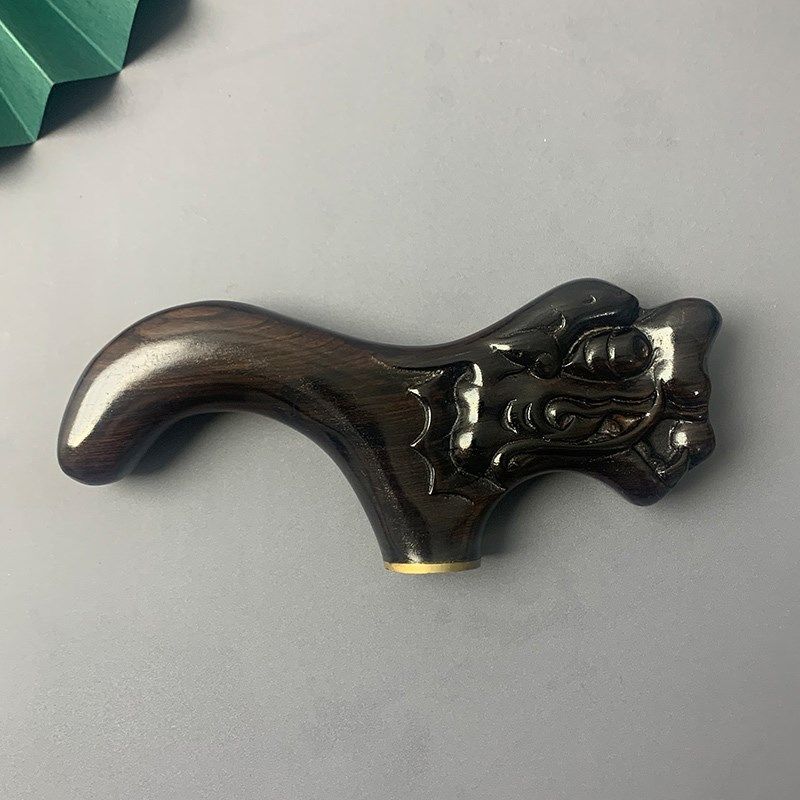 紫光檀手杖配件把手实木拐杖头红木手柄握把登山杖文明杖拐棍手把