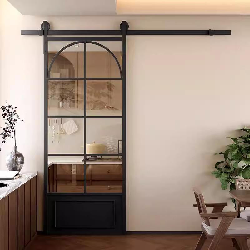 法式复古推拉门简约玻璃门推拉门厕所卫生间门书房卧室厨房吊轨门