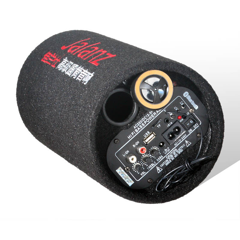 5寸6寸车载低音炮蓝牙插卡家用摩托汽车圆筒音响220V12V24V圆形