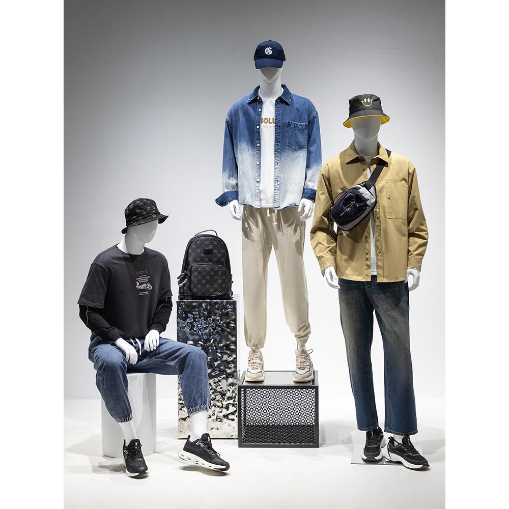 高端男模道具全身哑光白色假人体模型服装店橱窗模型架展示架