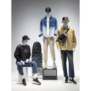 高端男模道具全身哑光白色假人体模型服装店橱窗模型架展示架
