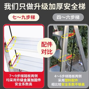 加厚2024升级不锈钢人字梯家用梯子铝合金折叠梯加高7八九步梯子