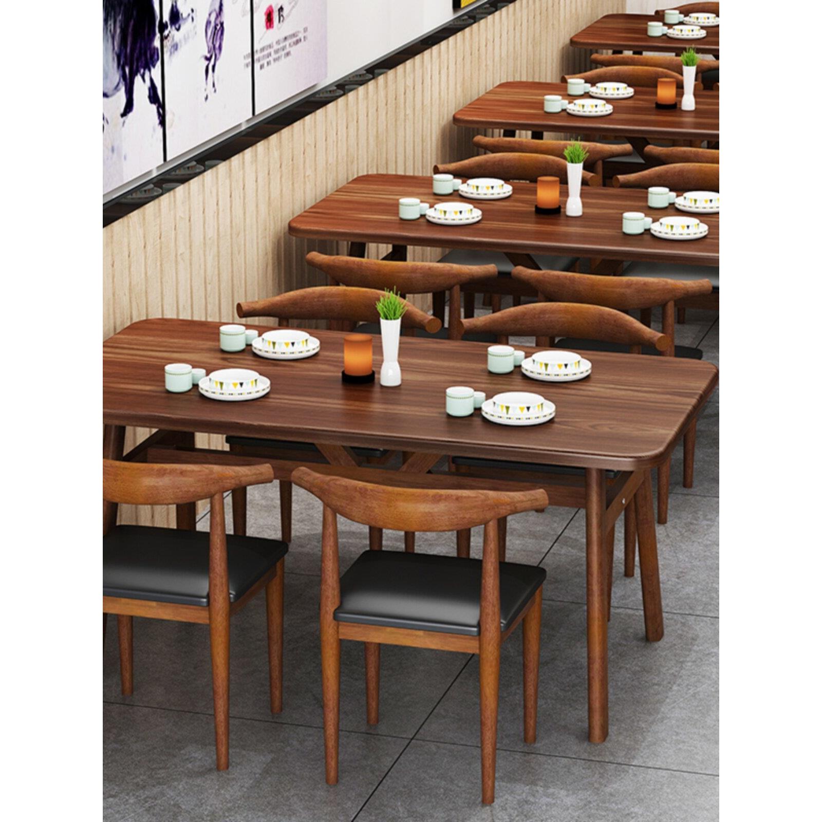 快餐桌椅组合餐厅奶茶店面馆早餐小吃店商业餐饮租赁桌椅套装