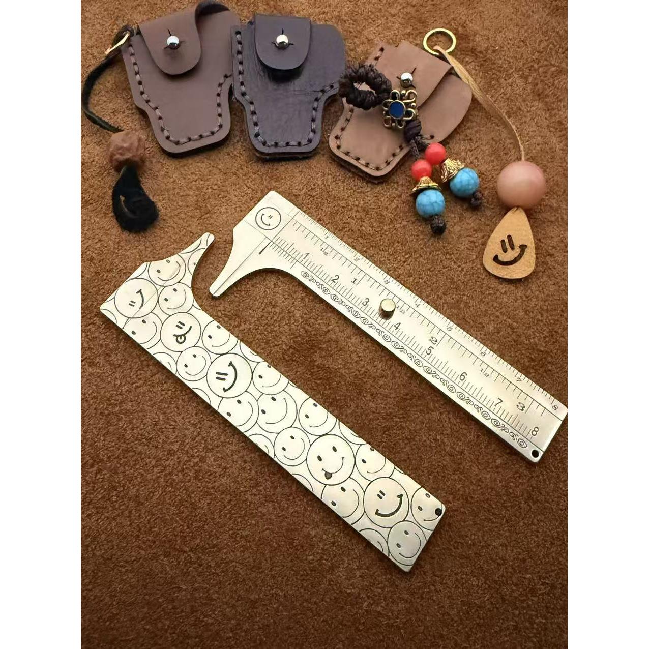 游标卡尺高精度小型迷你双刻度测量工具便携式覆古黄铜小卡尺子