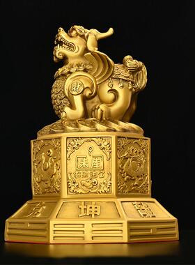 铜貔貅摆件纯铜聚宝盆开盖干坤貔貅客厅工艺礼品摆饰大号四方位金