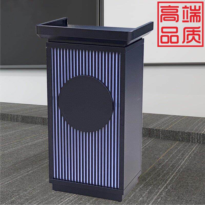 不锈钢迎宾台门岗登记台前台接待台主席台会议室演讲台移动讲桌