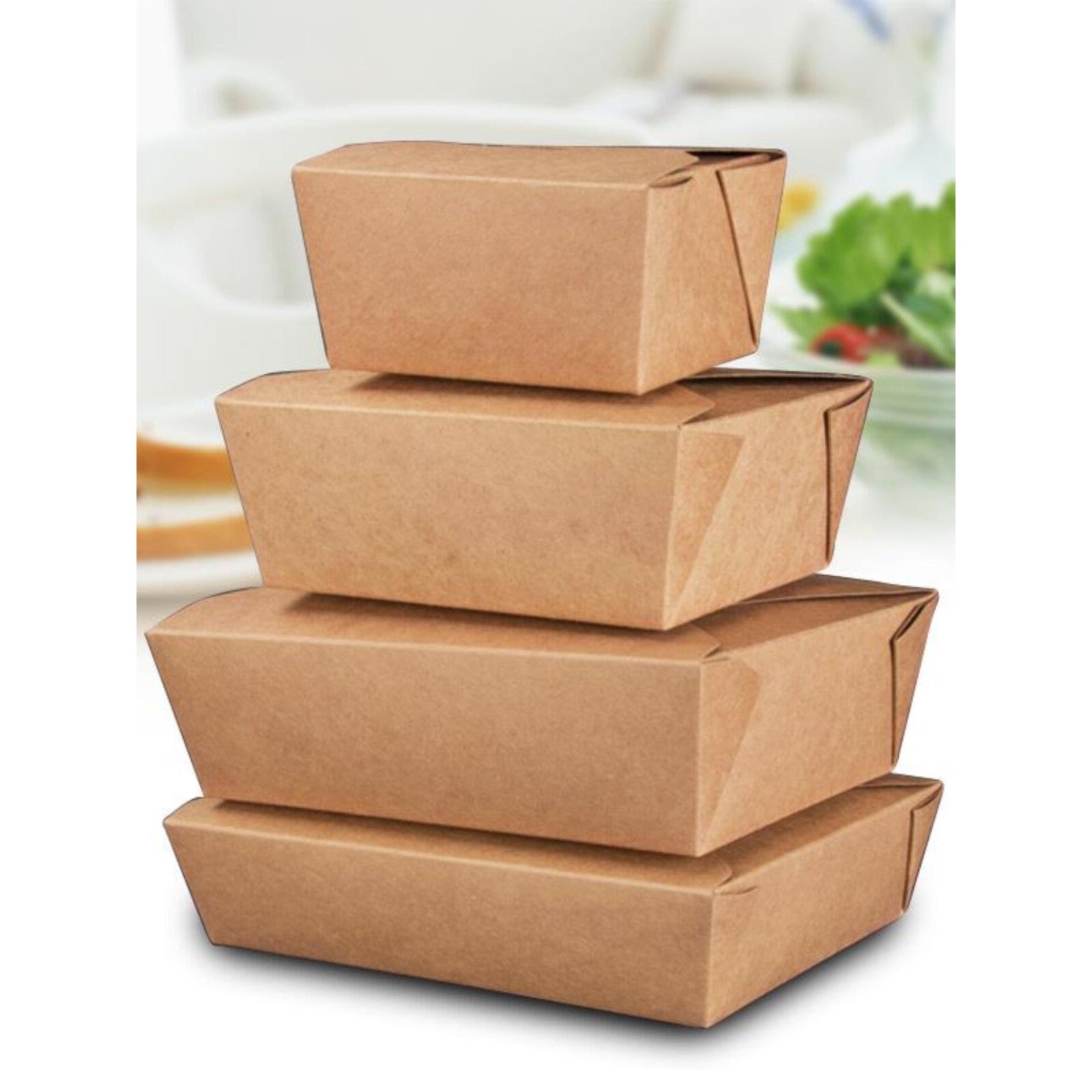 一次性牛皮纸打包盒餐盒外卖饭盒炒饭炸鸡纸盒子沙拉便当野餐饭盒